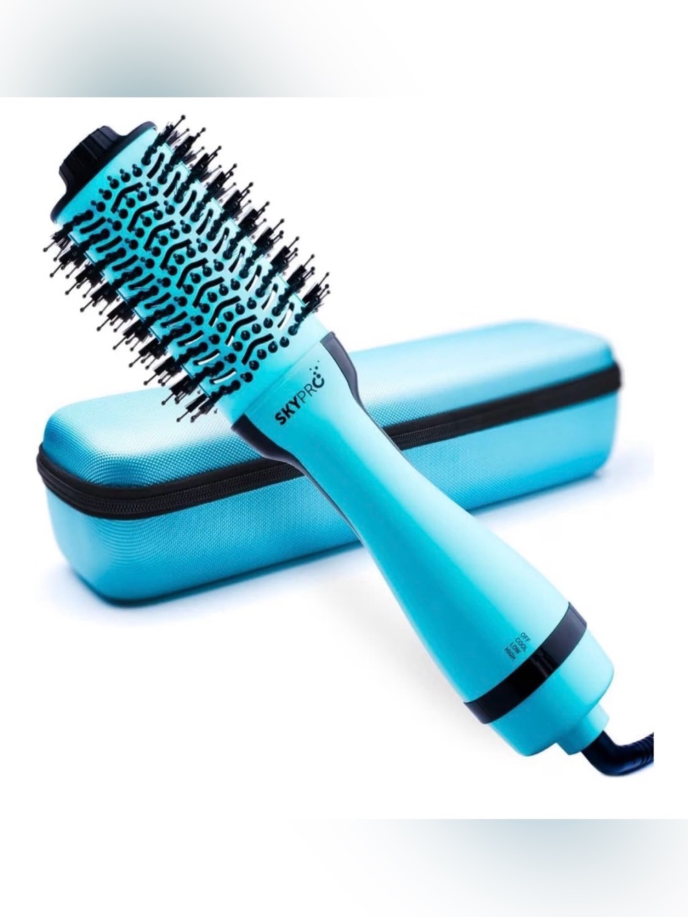 Blow Dryer Brush with Case | Hot Air Hair Dryer Brush Straightens, Volumizes